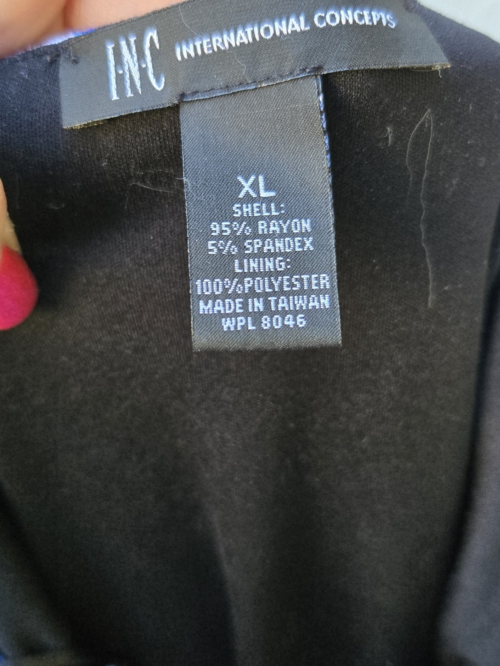INC International Concepts Black Stretch Dress with V-Neck - Picture 6 of 7